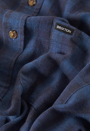 Brixton Mens Linen Plaid Short Sleeve Shirt