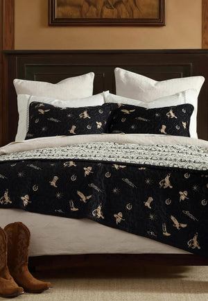 HiEnd Accent Conversation Reversible King Quilt Set