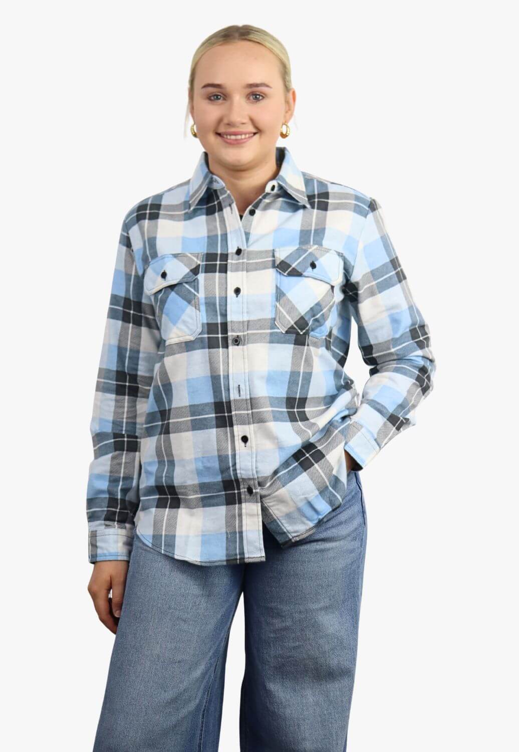 Ritemate Womens Open Front Flannelette Shirt
