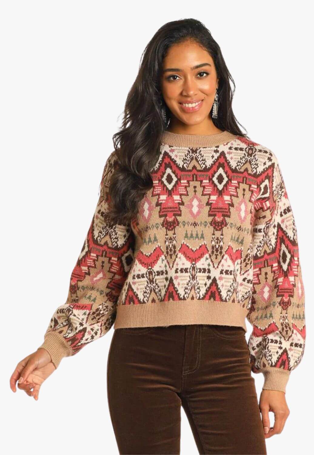 Rock and Roll Womens Aztec Sweater
