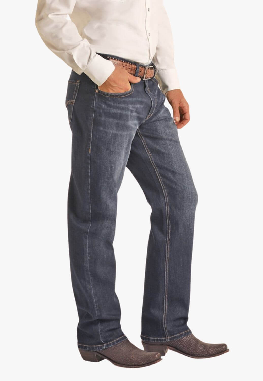 Rock and Roll Mens Vintage 48 Double Barrel Relaxed Fit Stackable Bootcut Jean