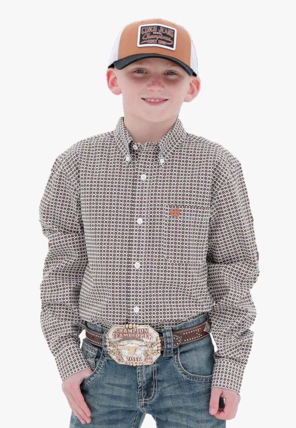 Cinch Boys Geometric Long Sleeve Shirt