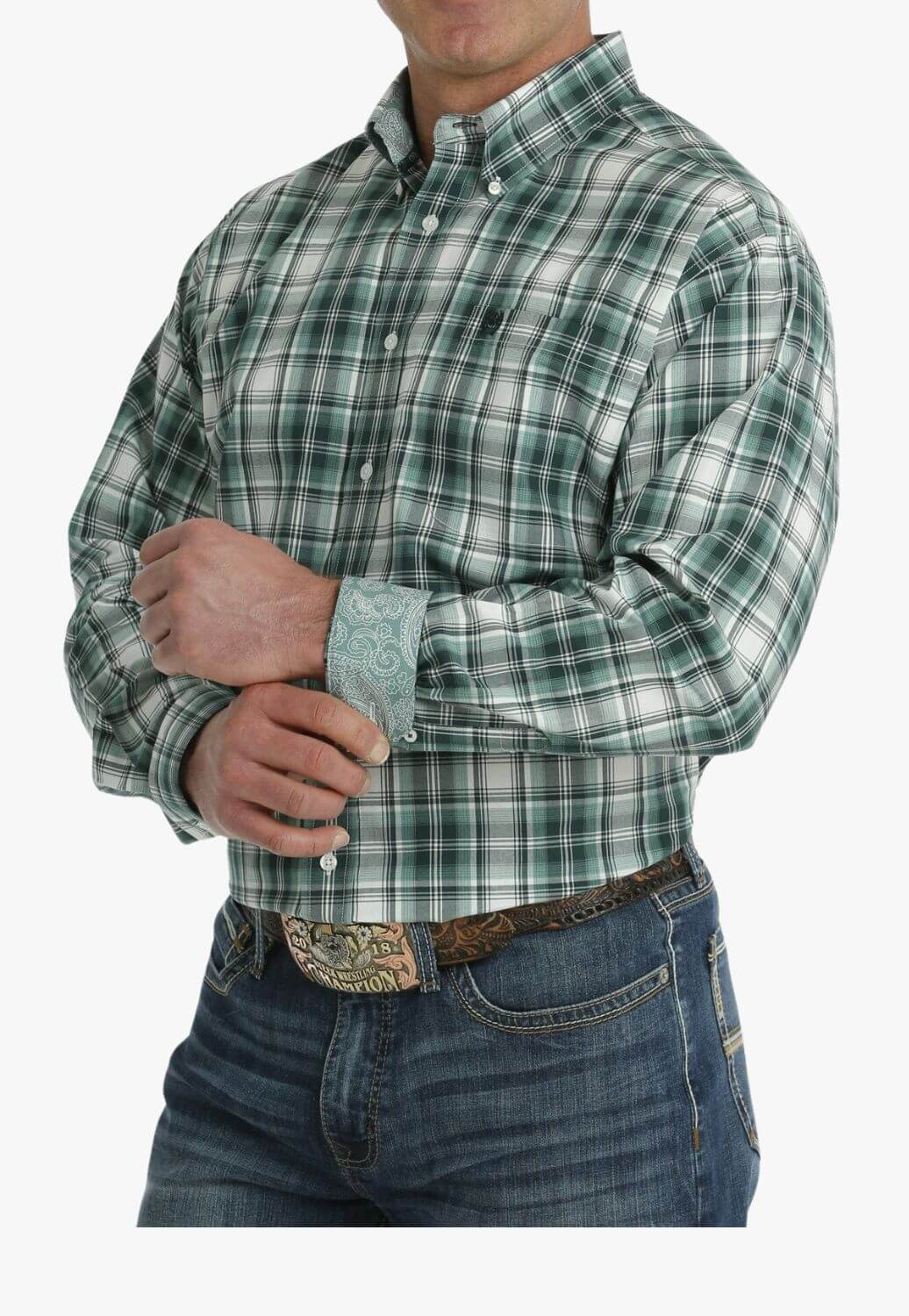 Cinch Mens Plaid Long Sleeve Shirt
