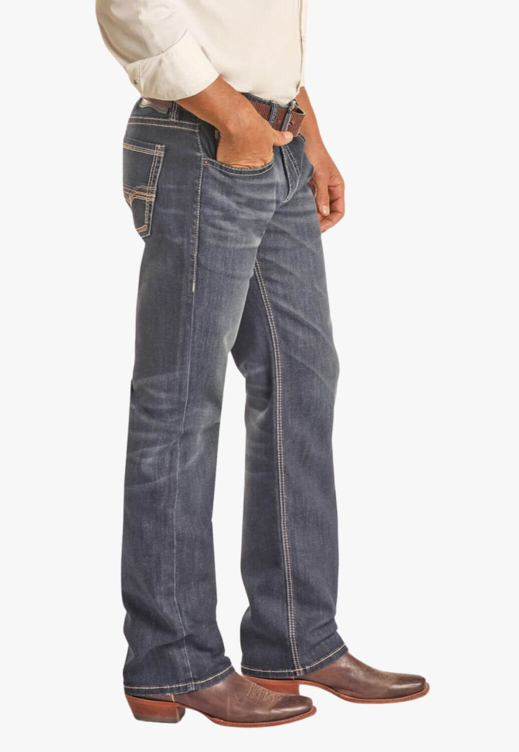 Rock & Roll Mens Pistol Regular Fit Stackable Bootcut Jean