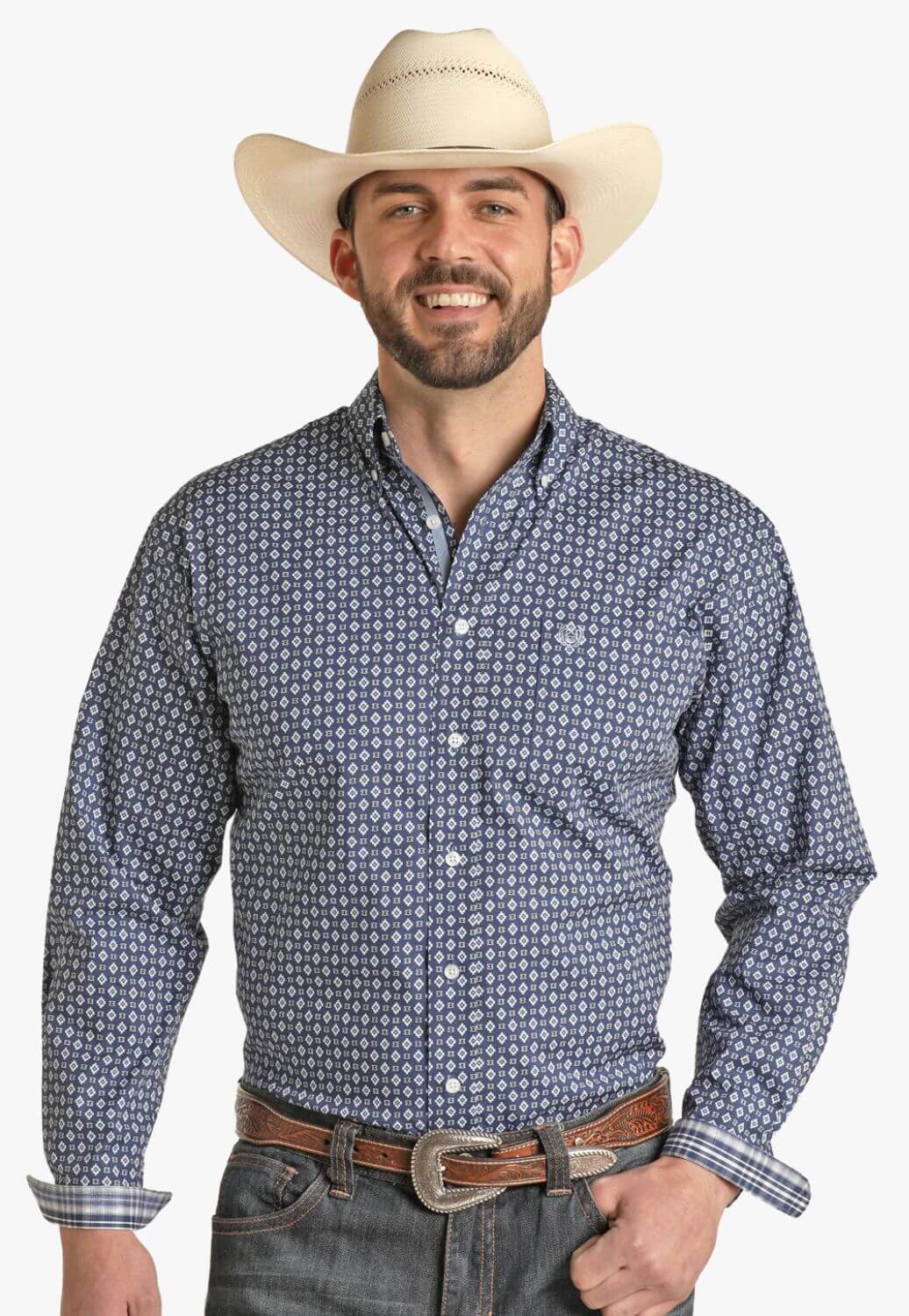 Rough Stock Mens Geo Long Sleeve Shirt