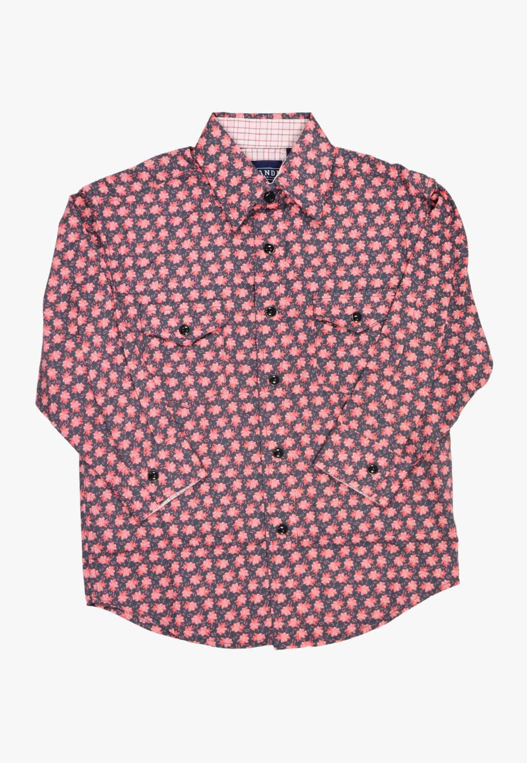 Panhandle Boys Floral Snap Long Sleeve Shirt