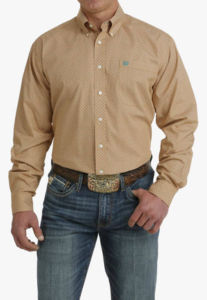 Cinch Mens Geometric Print Long Sleeve Shirt