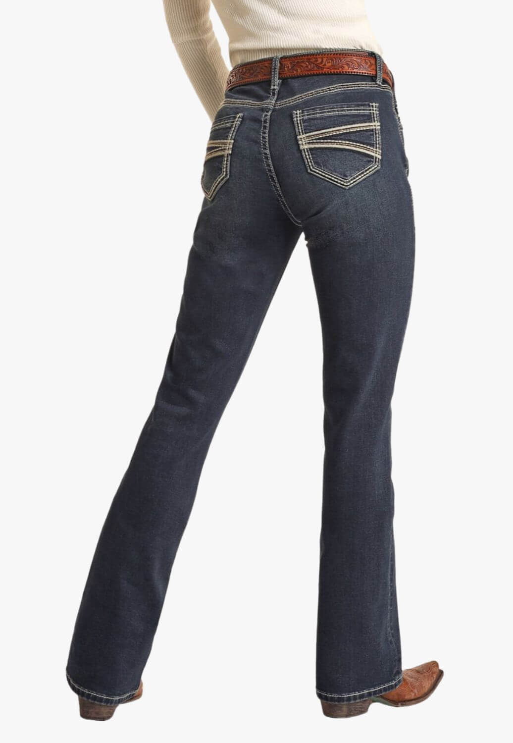 Rock and Roll Womens Mid Rise Extra Stretch Bootcut Jean