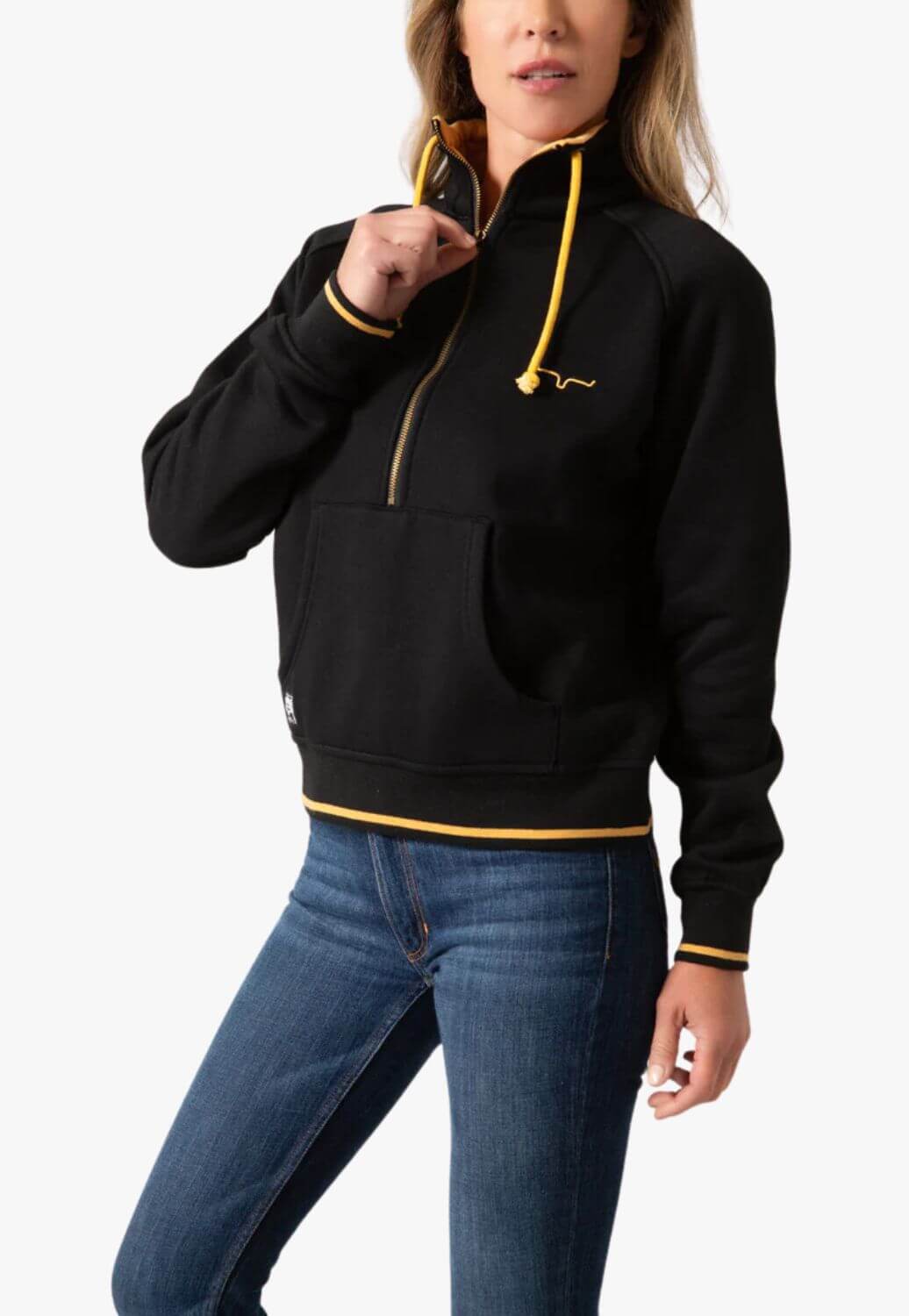 Kimes Ranch Womens Malta Cropped Quarter Zip Sweatshirt