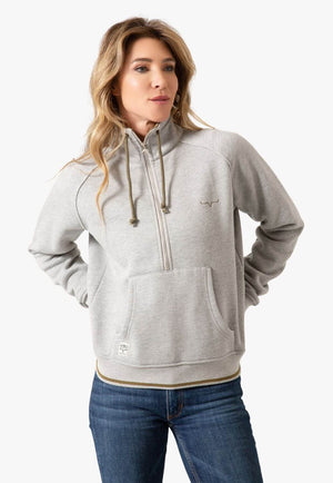 Kimes Ranch Womens Malta Cropped Quarter Zip Sweatshirt