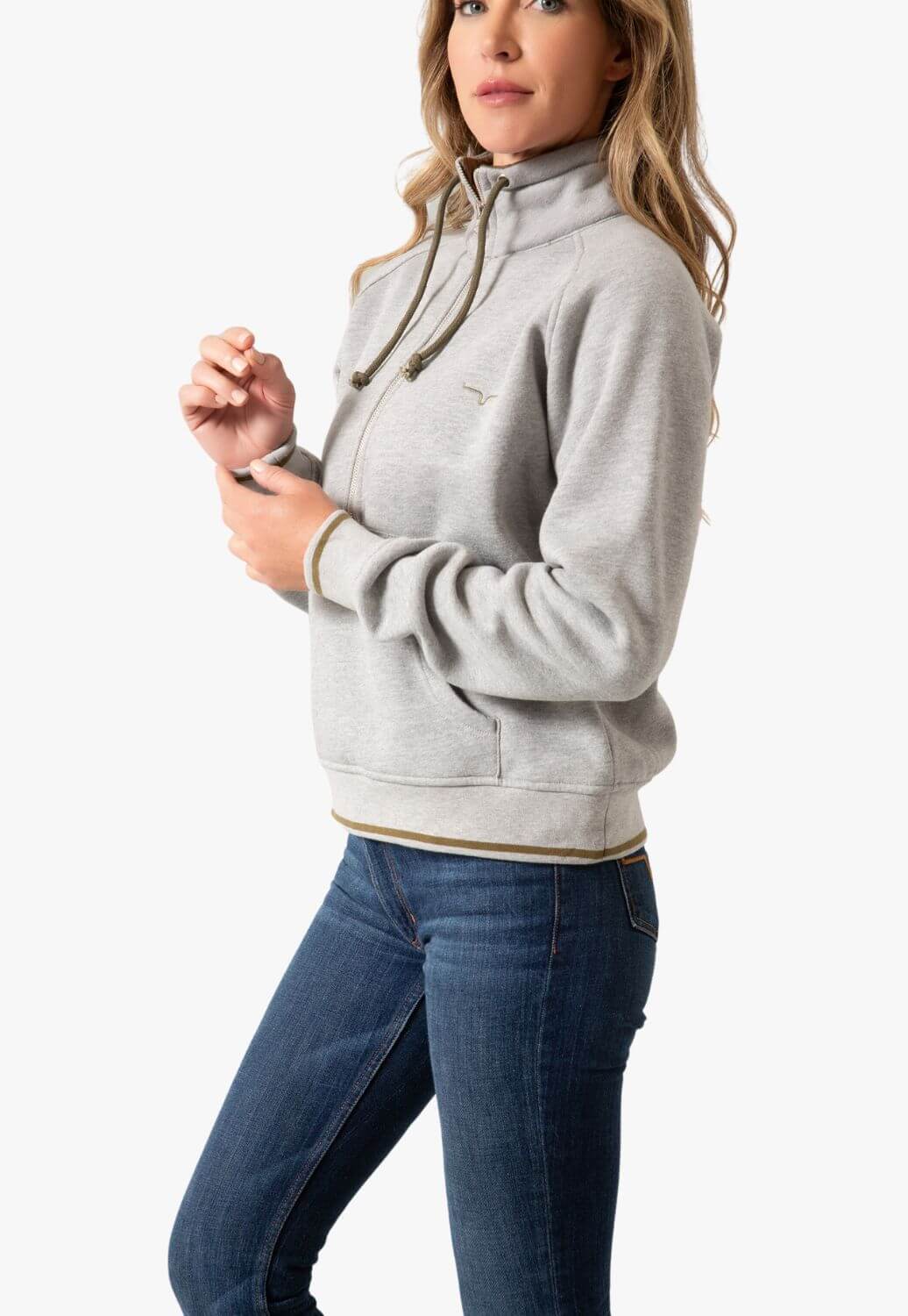 Kimes Ranch Womens Malta Cropped Quarter Zip Sweatshirt