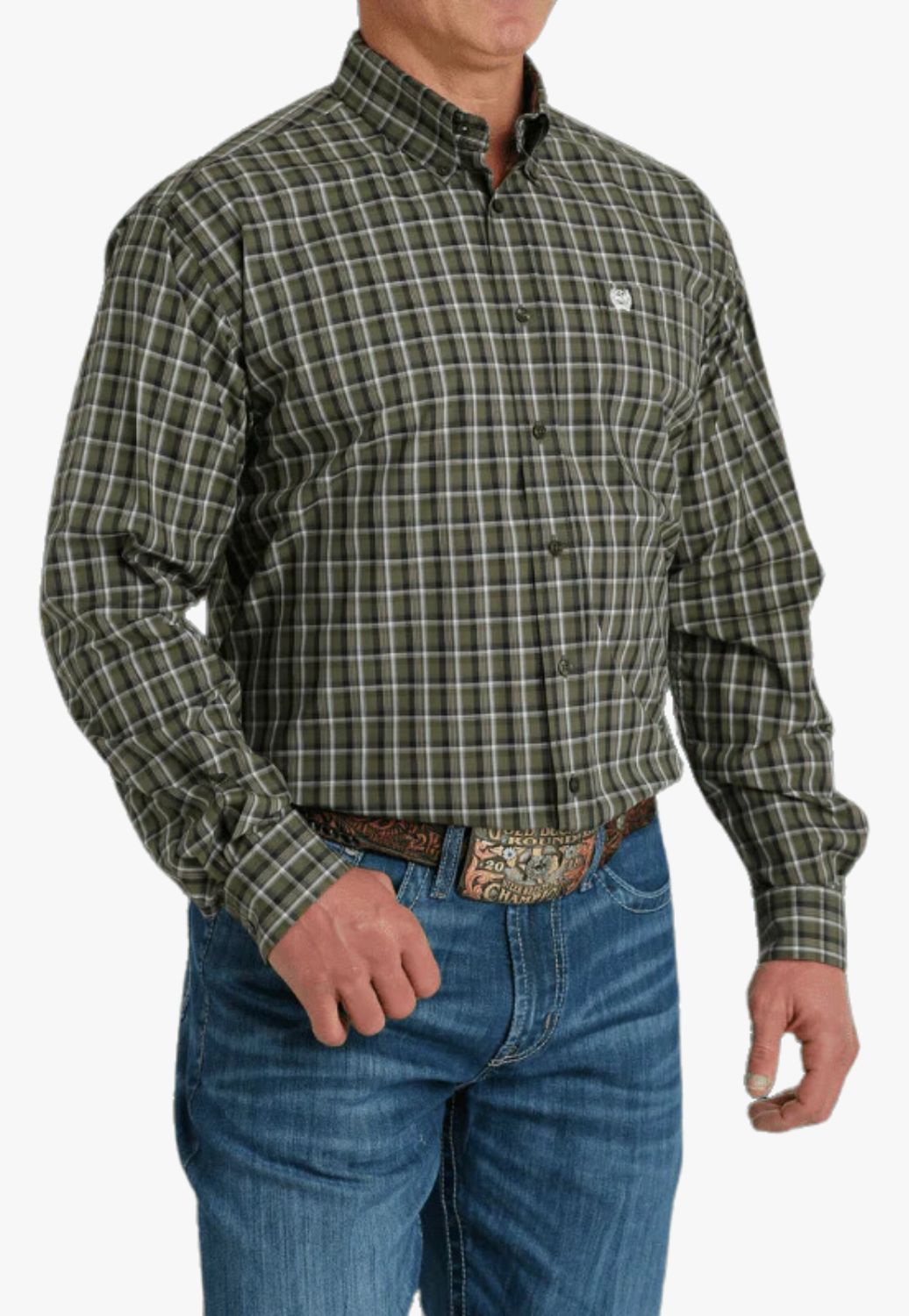 Cinch Mens Plaid Long Sleeve Shirt