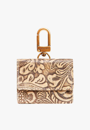 Myra Loyal West Gloriana Clip On Bag Charm Embossed Floral