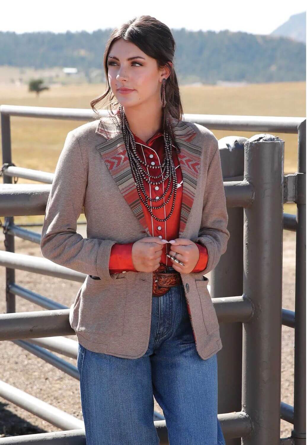 Cruel Girl Womens Denim Blazer