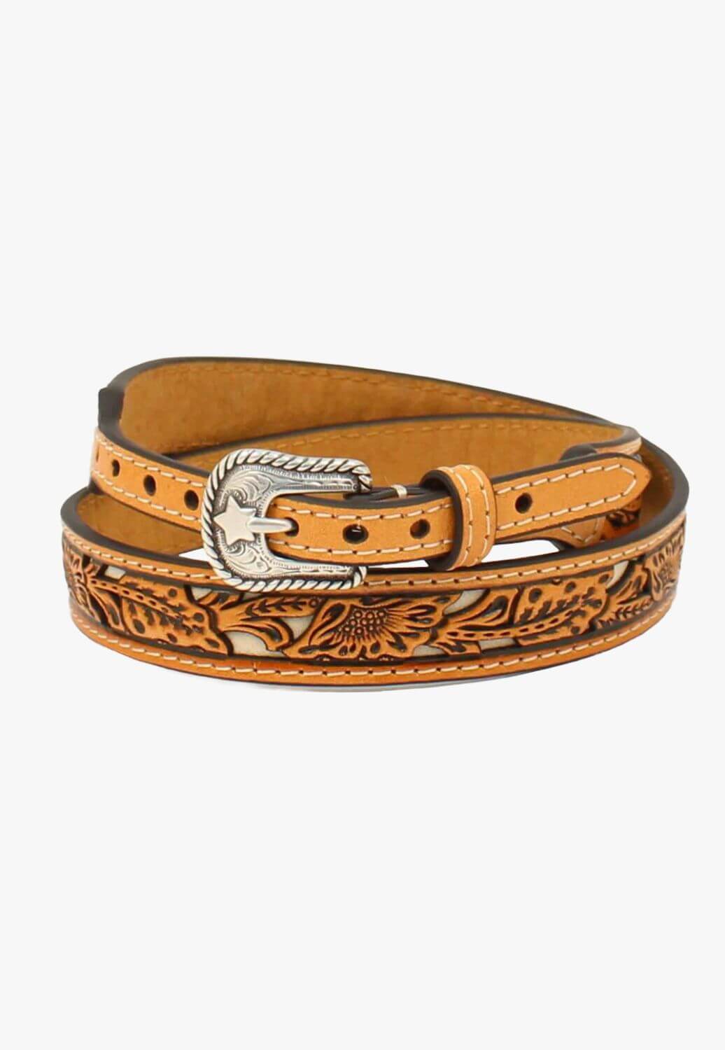 Twister Floral Tooled Leather Hatband