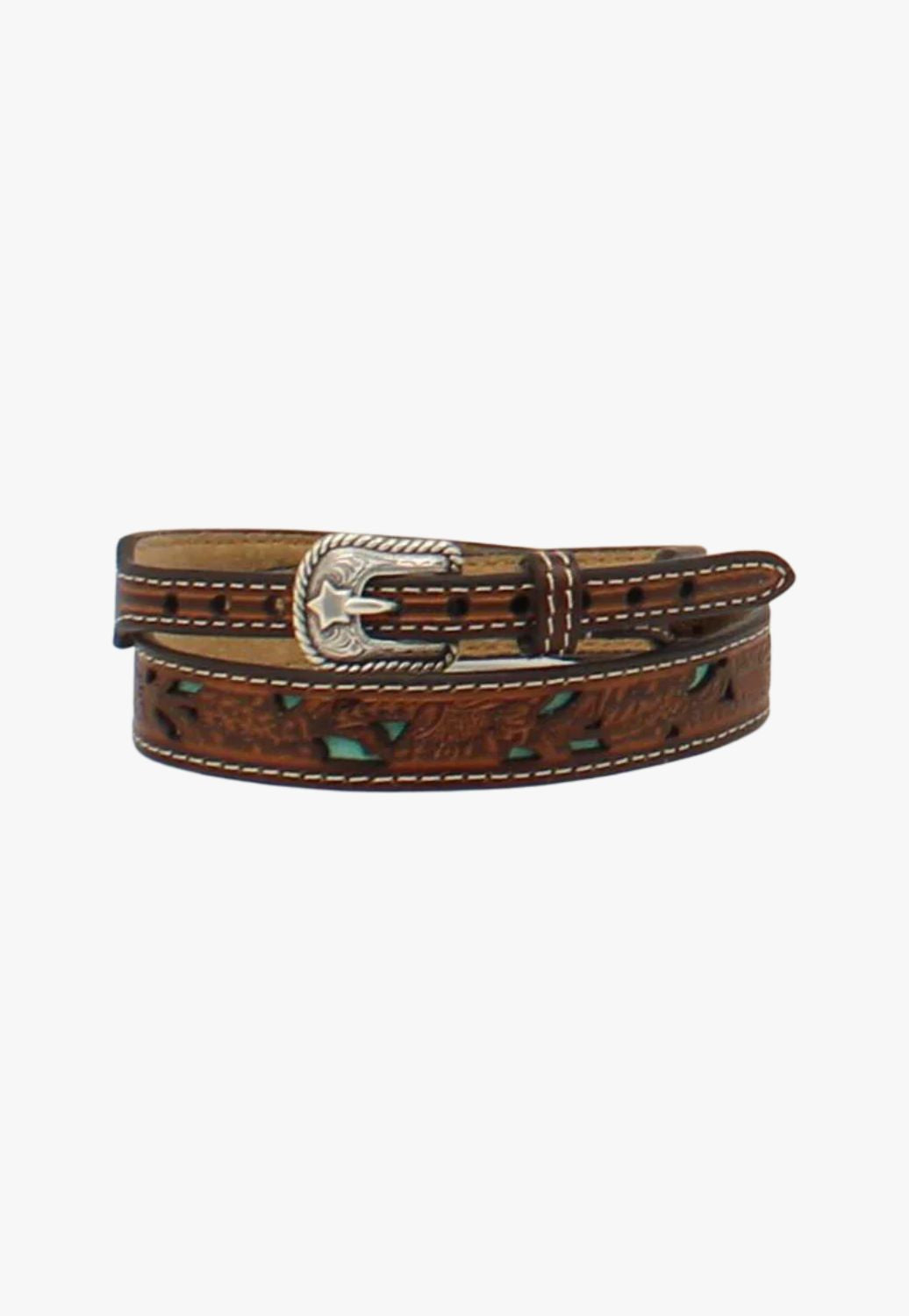 Twister Floral Tooled Leather Hatband