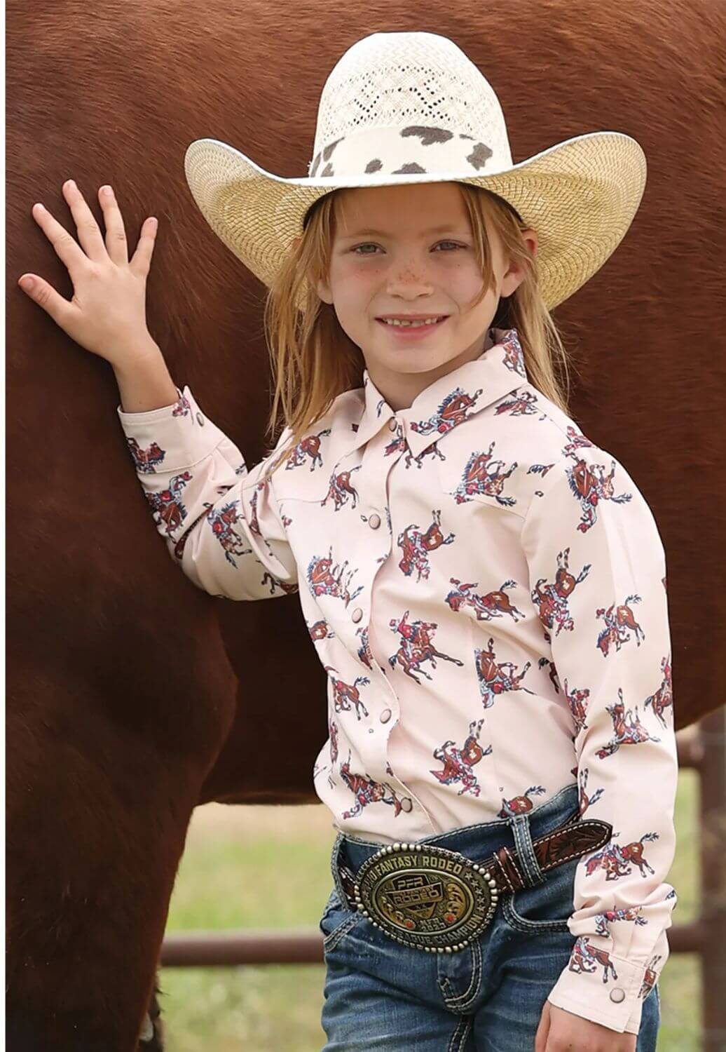 Cruel Girl Girls Horse Print Long Sleeve Shirt