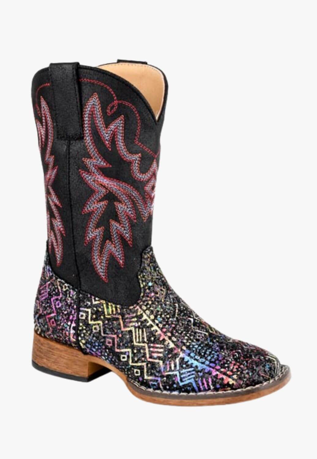 Roper Kids Glitter Aztec Top Boot