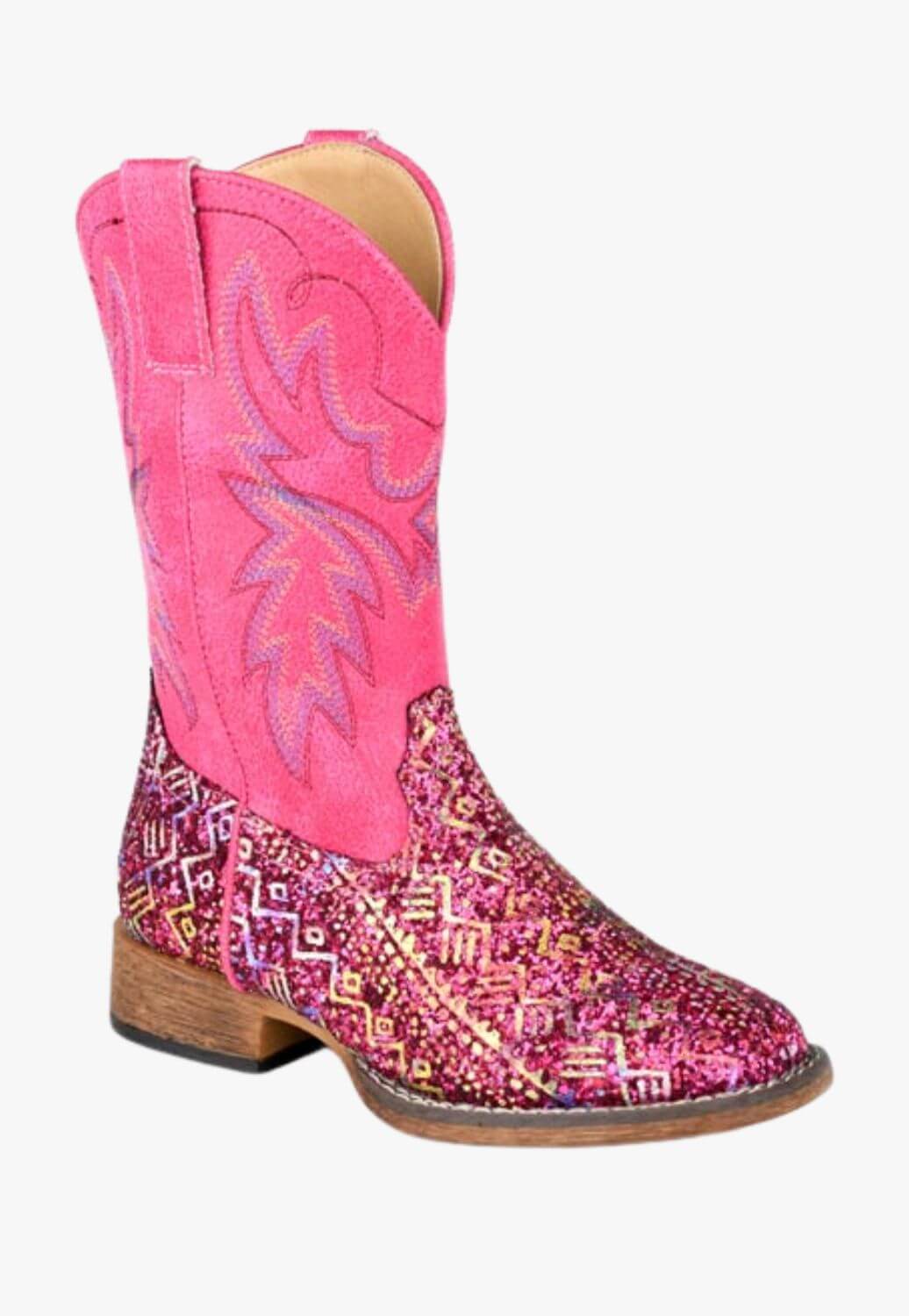 Roper Kids Glitter Aztec Top Boots