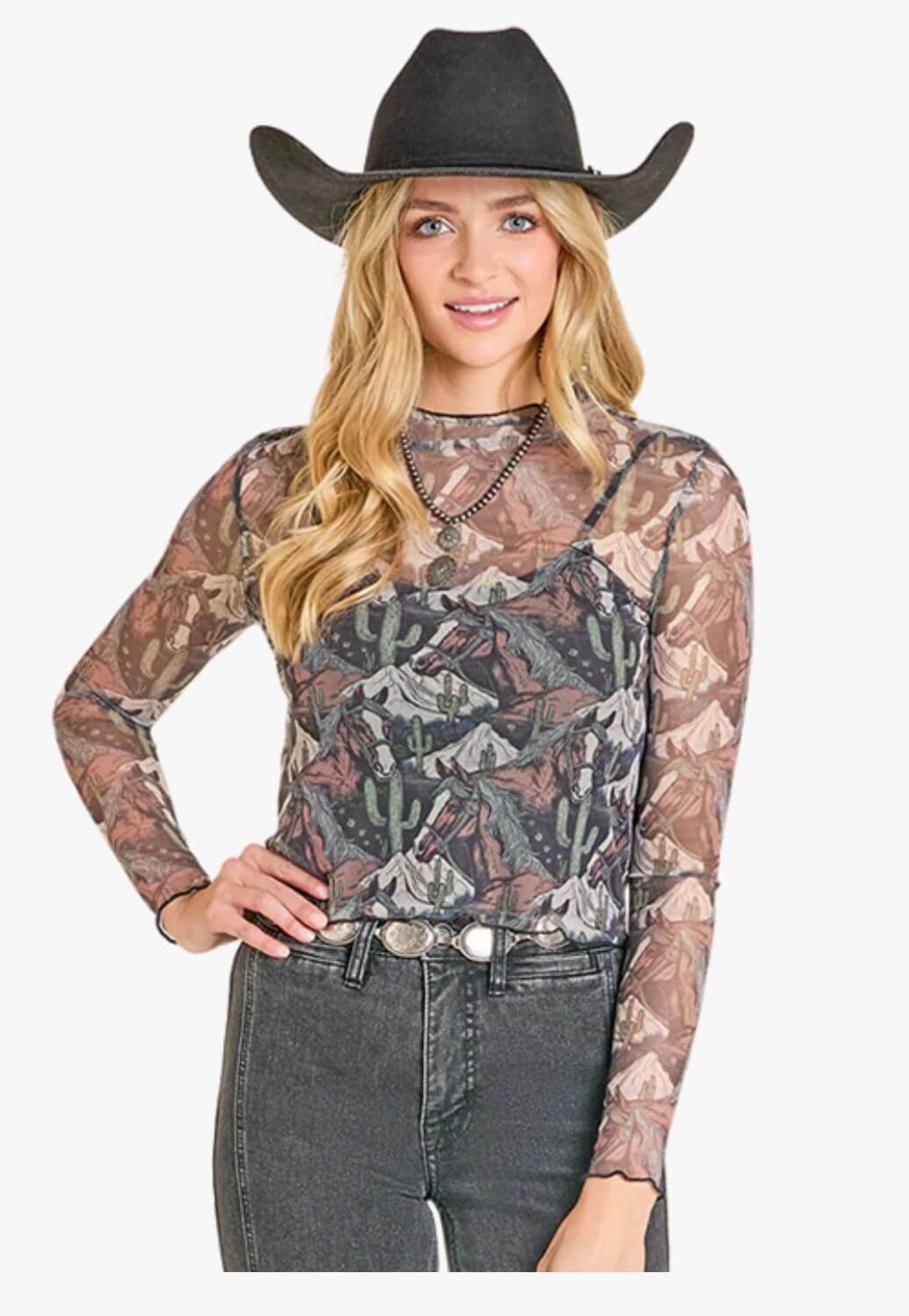 Rock & Roll Womens Sheer Blouse