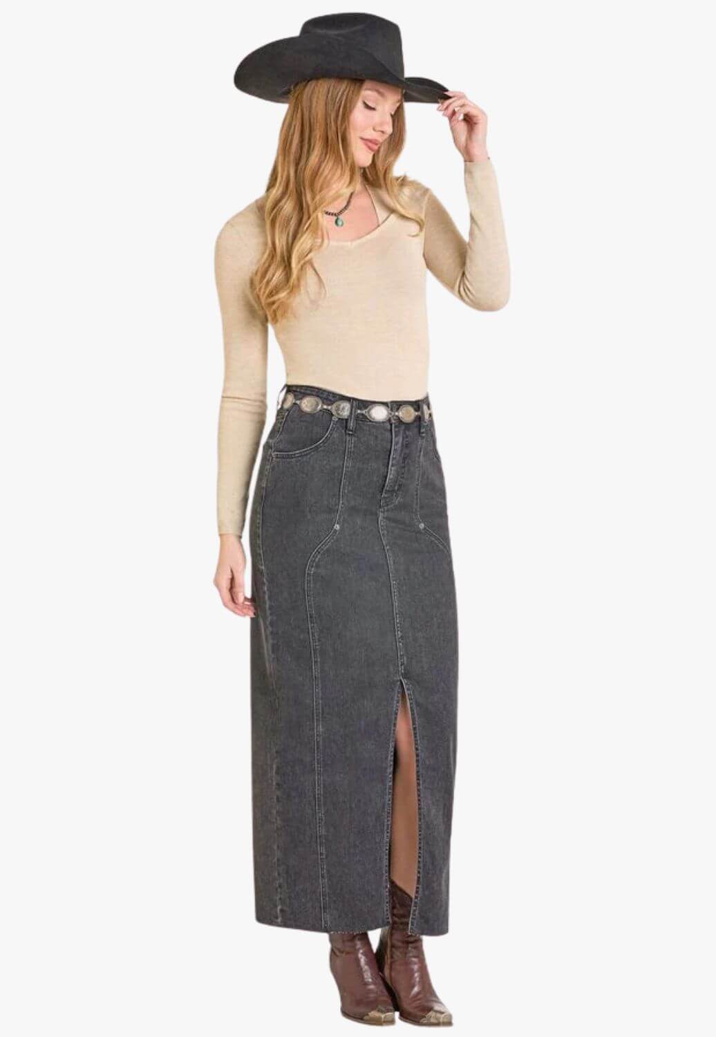 Rock &amp; Roll Womens Front Seam Maxi Skirt