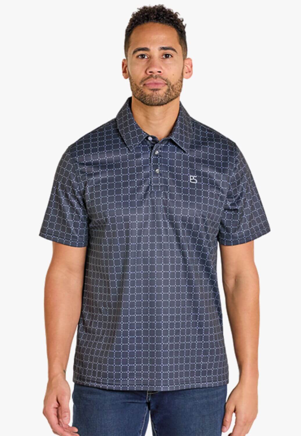 Panhandle Slim Mens Checkerboard Short Sleeve Polo Shirt