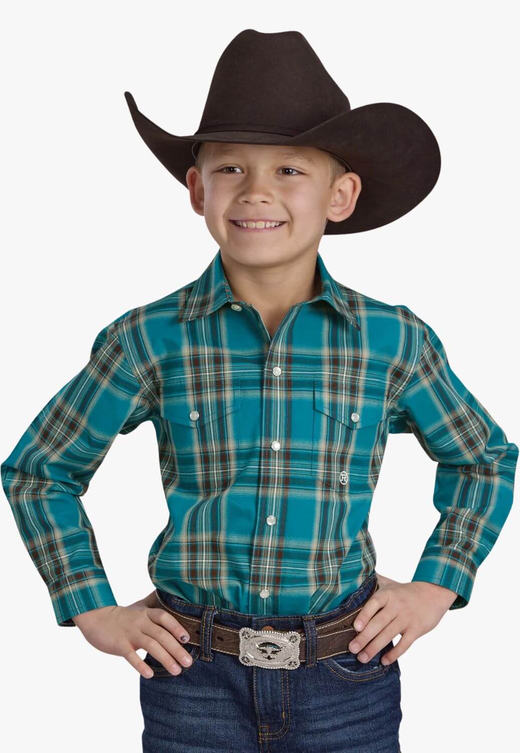 Roper Boys Amarillo Plaid Long Sleeve Shirt