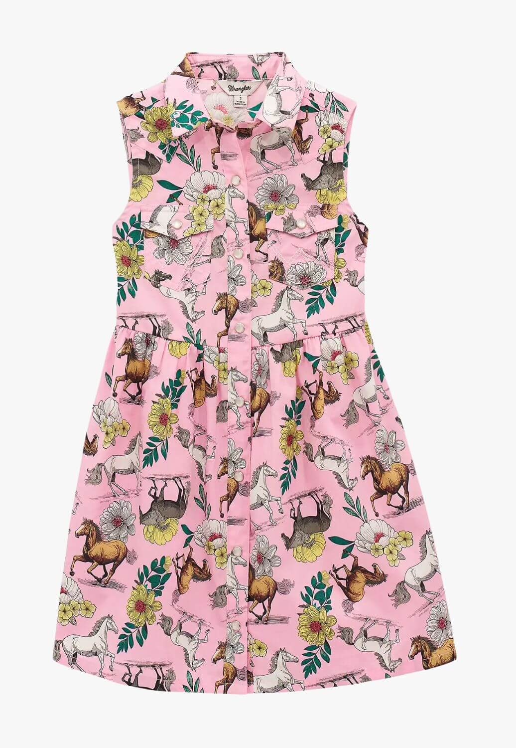 Wrangler Girls Western Print Snap Dress