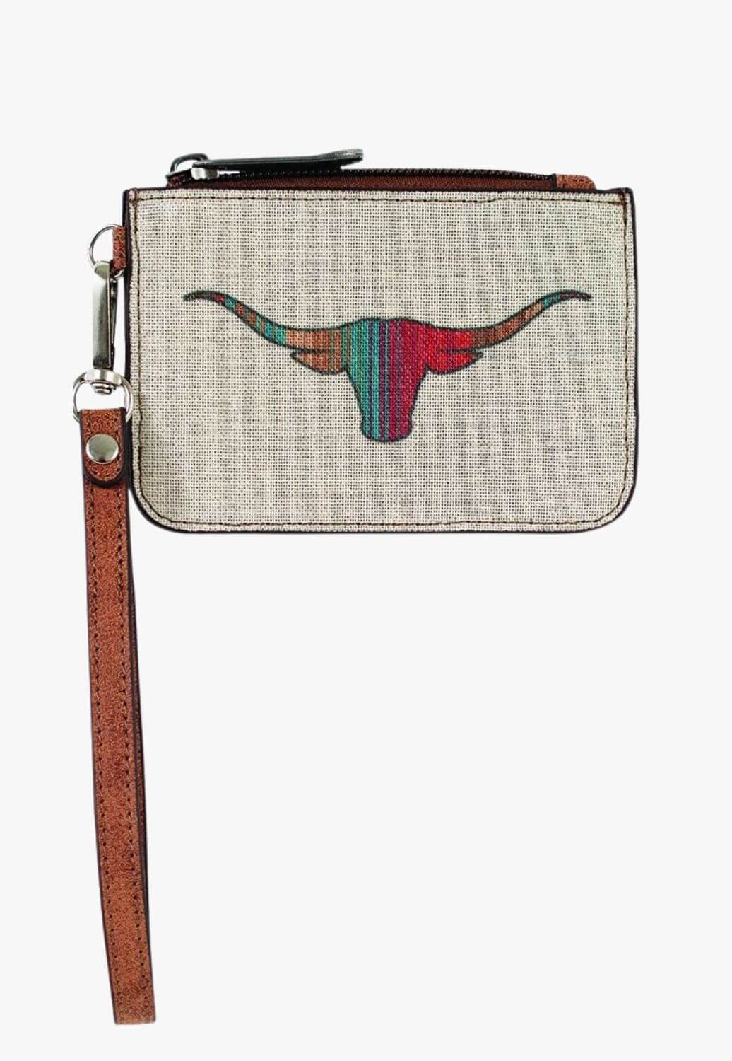 Justin Womens Longhorn Canvas Mini Card Wallets