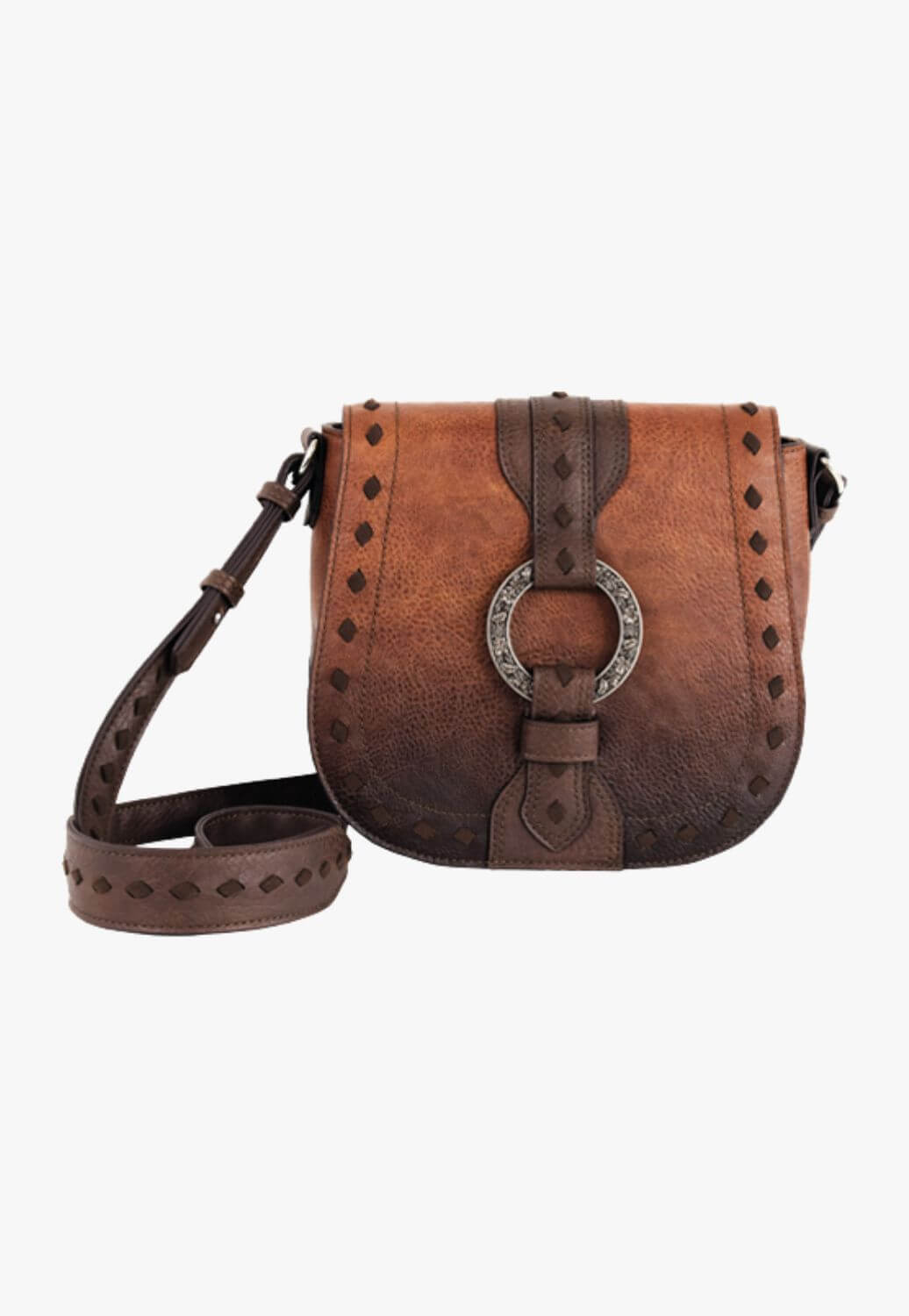Just Womens Whip Stitch Saddle Bag