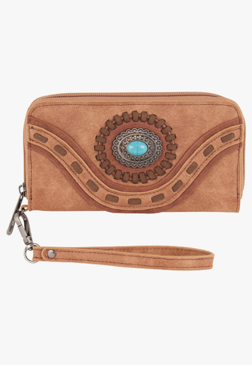Justin Womens Wallet With Concho and Buck Stitch