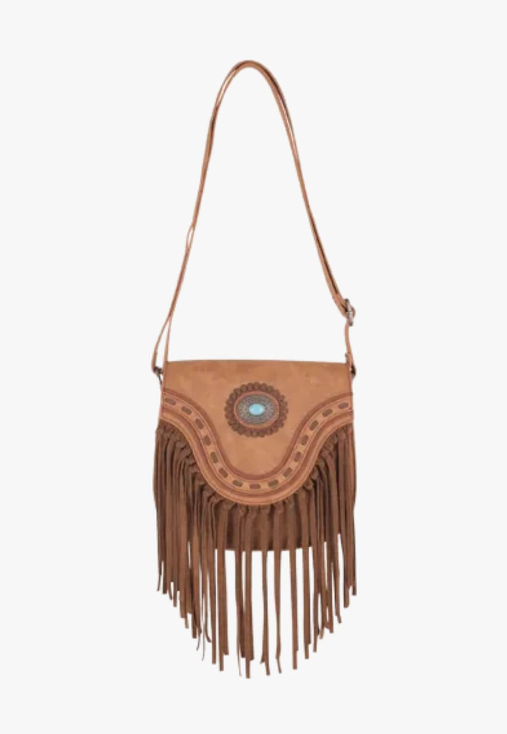 Justin Womens Saddle Bag With Concho And Buck Stitch