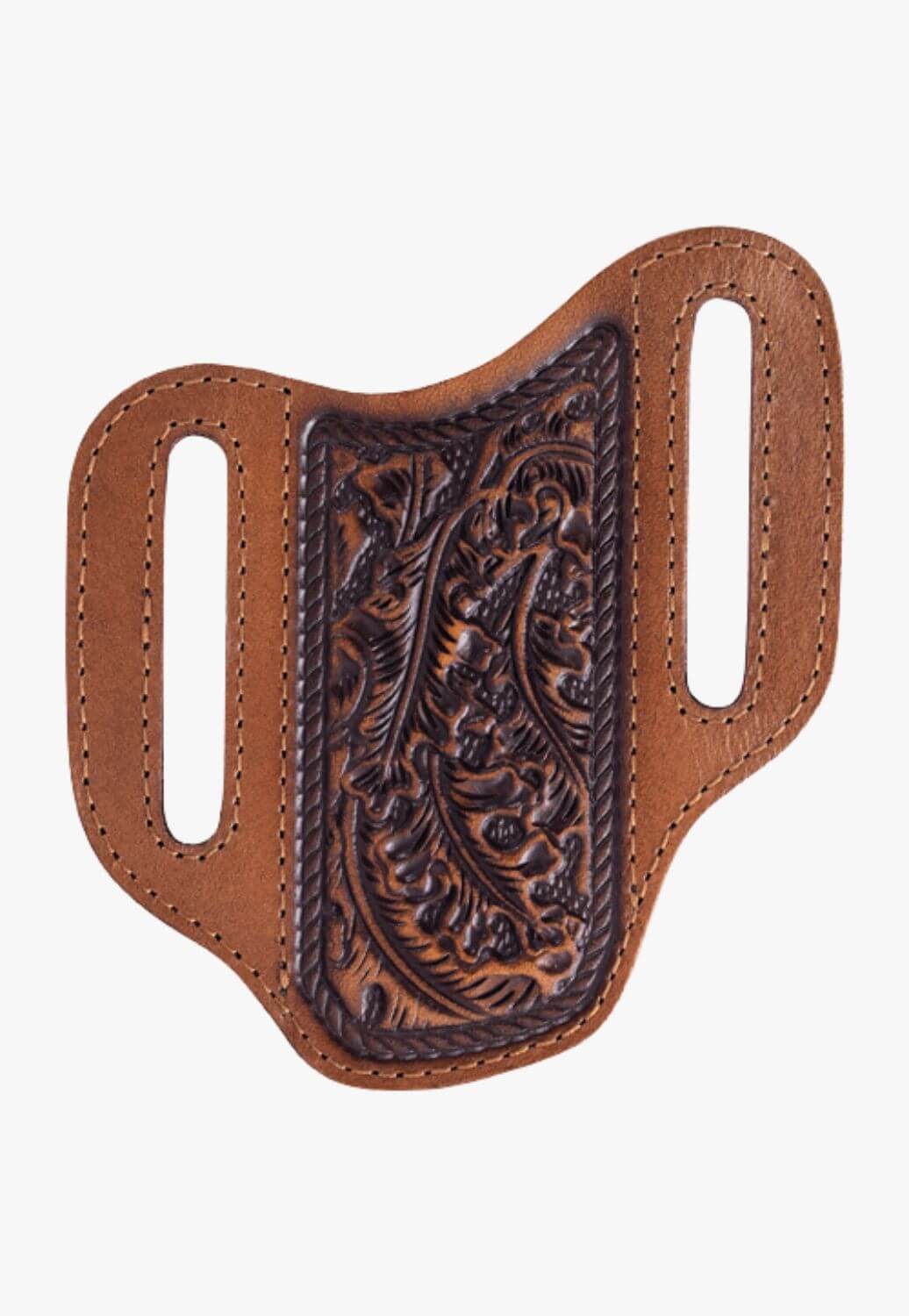 Justin Mens Leather Knife Sheath With Leaf Emboss