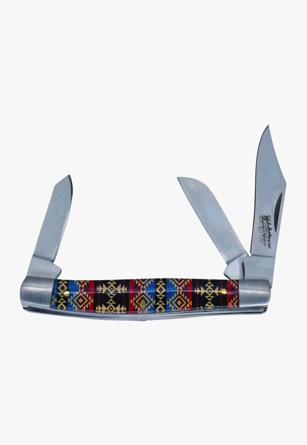 Justin Stockman 3 Blade Knife With Jigged Bone Handle