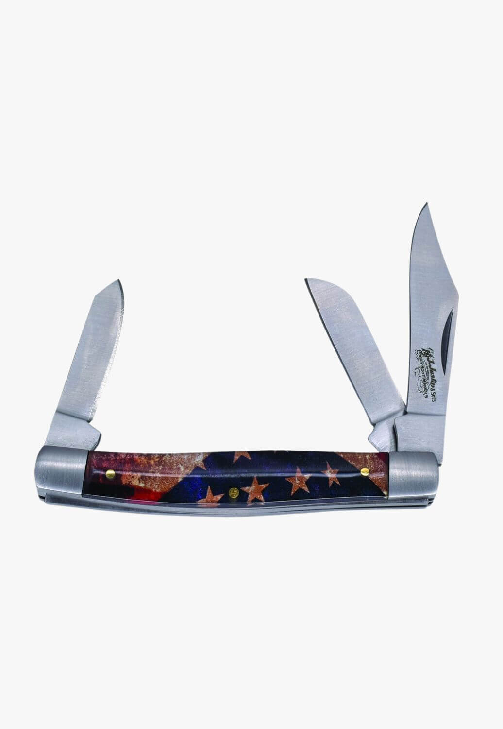 Justin 3 Blade Stockman Knife With USA Print