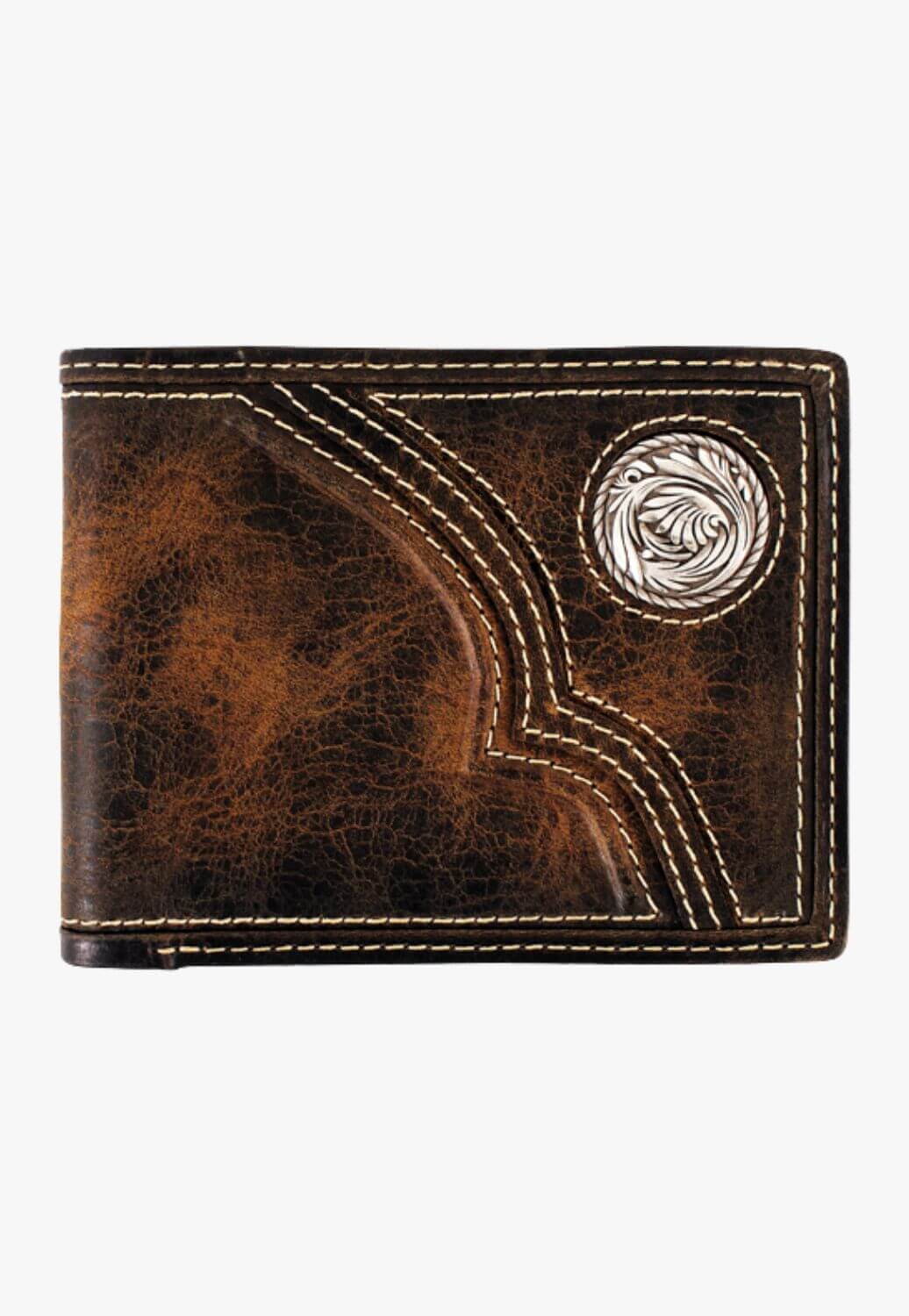 Justin Mens Oiled Leather Bifold Wallet
