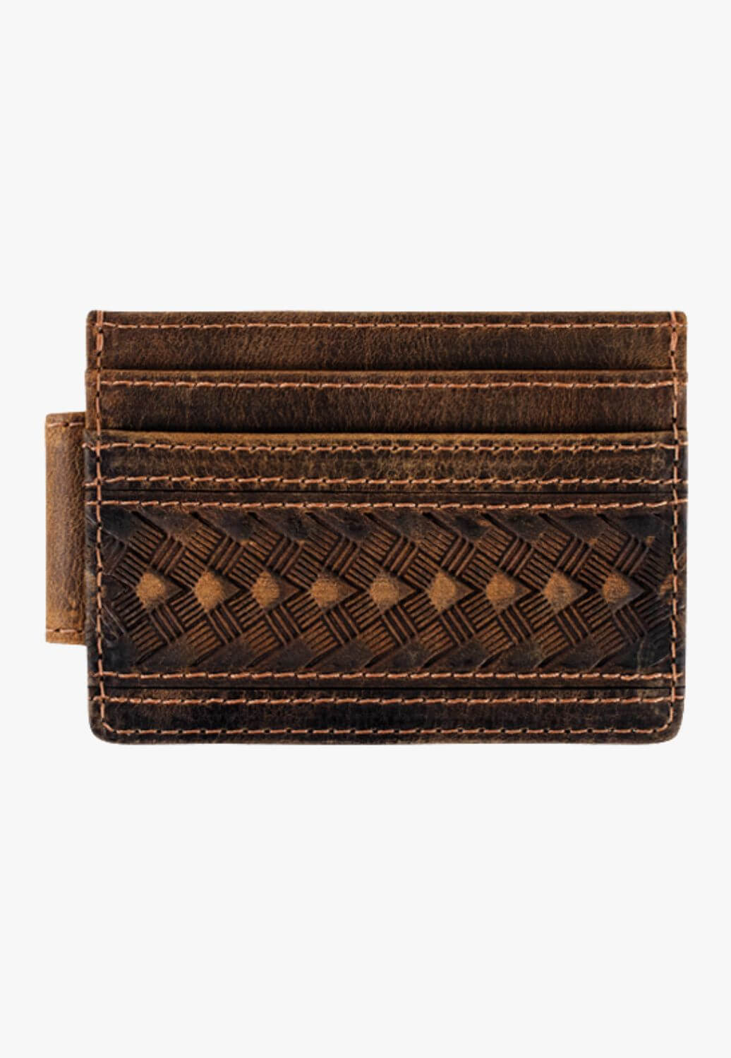 Justin Mens Oiled Leather Slim Card Wallet