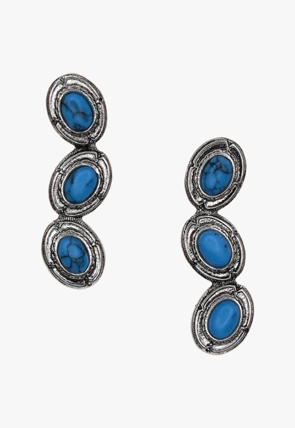 Justin Womens Triple Concho Earrings