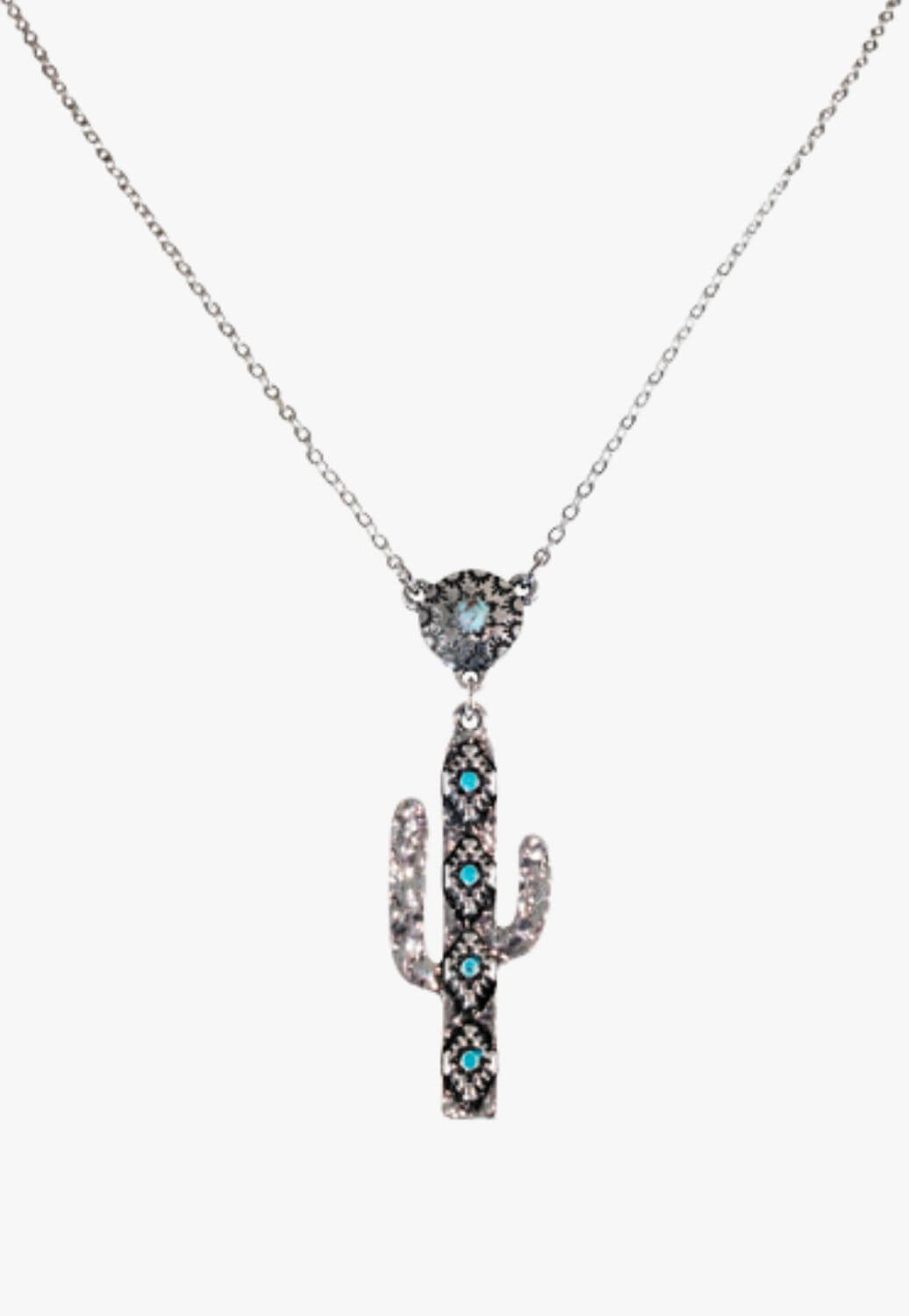 Justin Womens Cactus Pendant Necklace