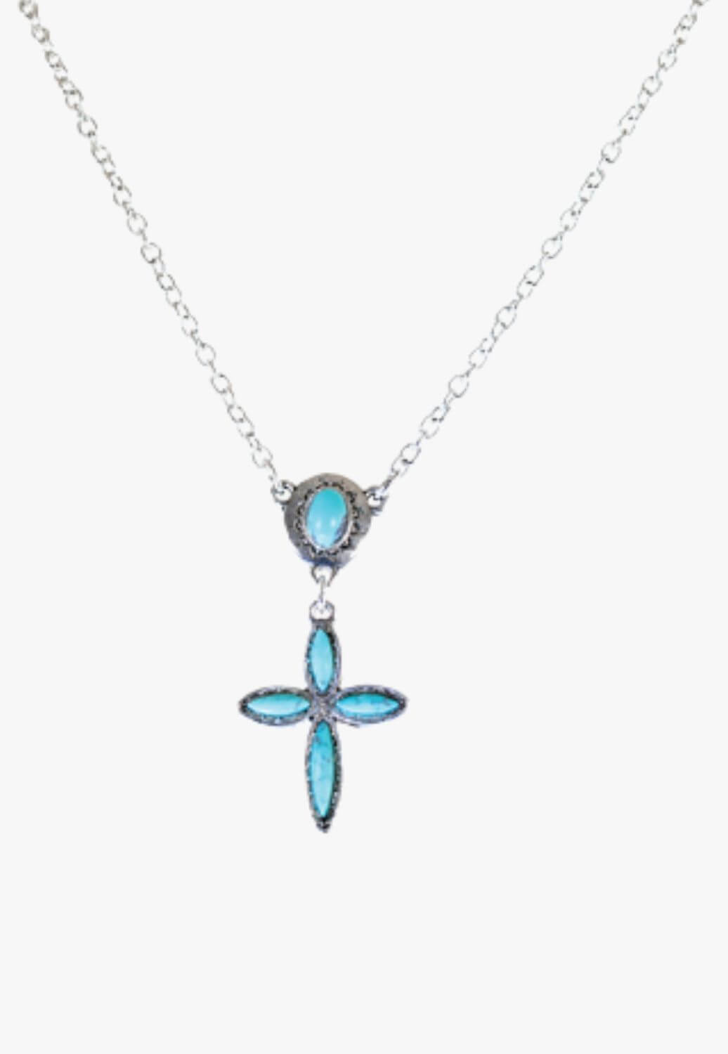 Justin Womens Stone Cross Necklace