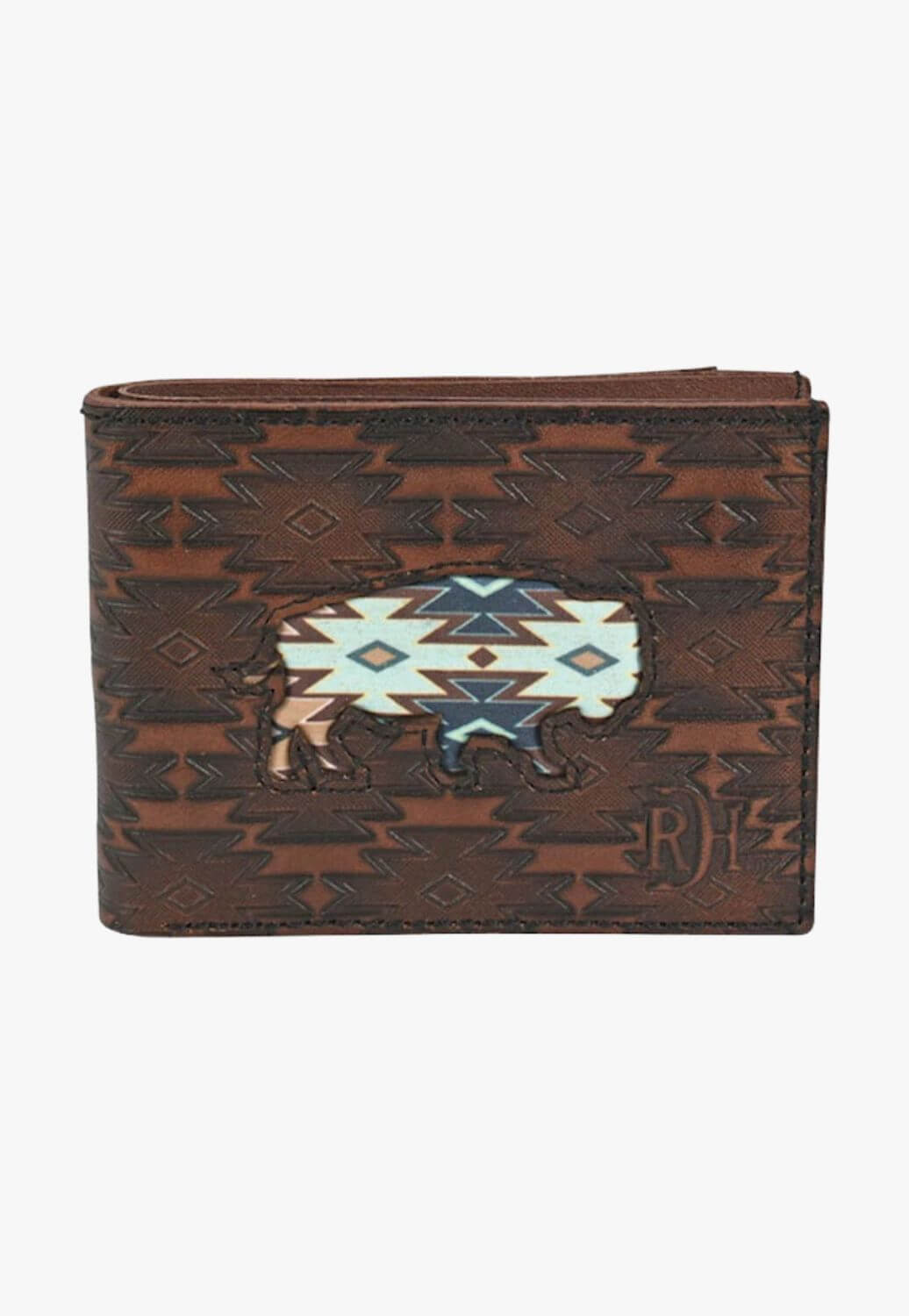 Red Dirt Hat Co Mens Bifold Southwest Buffalo Inlay Wallet