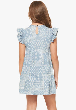 Wrangler Girls Ruffle Sleeve Dress