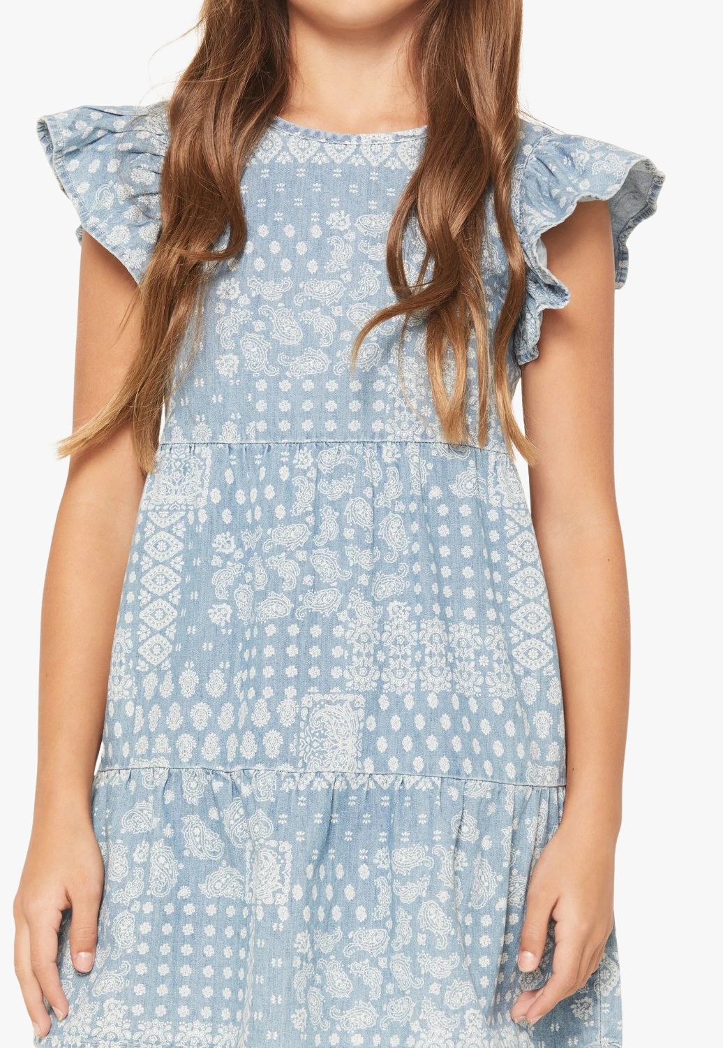 Wrangler Girls Ruffle Sleeve Dress