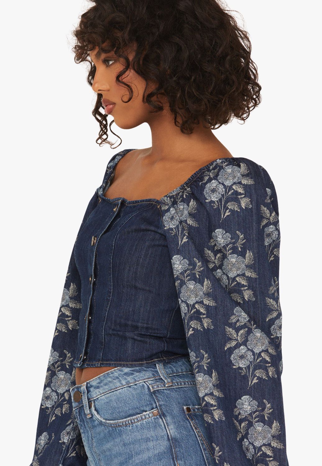 Wrangler Womens Americana Denim Long Sleeve Blouse