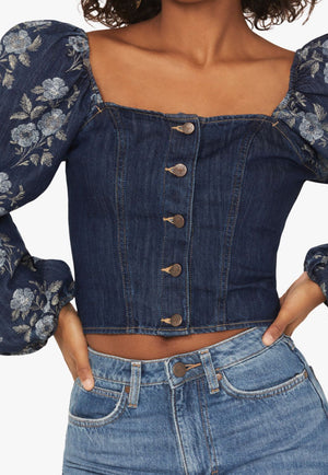 Wrangler Womens Americana Denim Long Sleeve Blouse