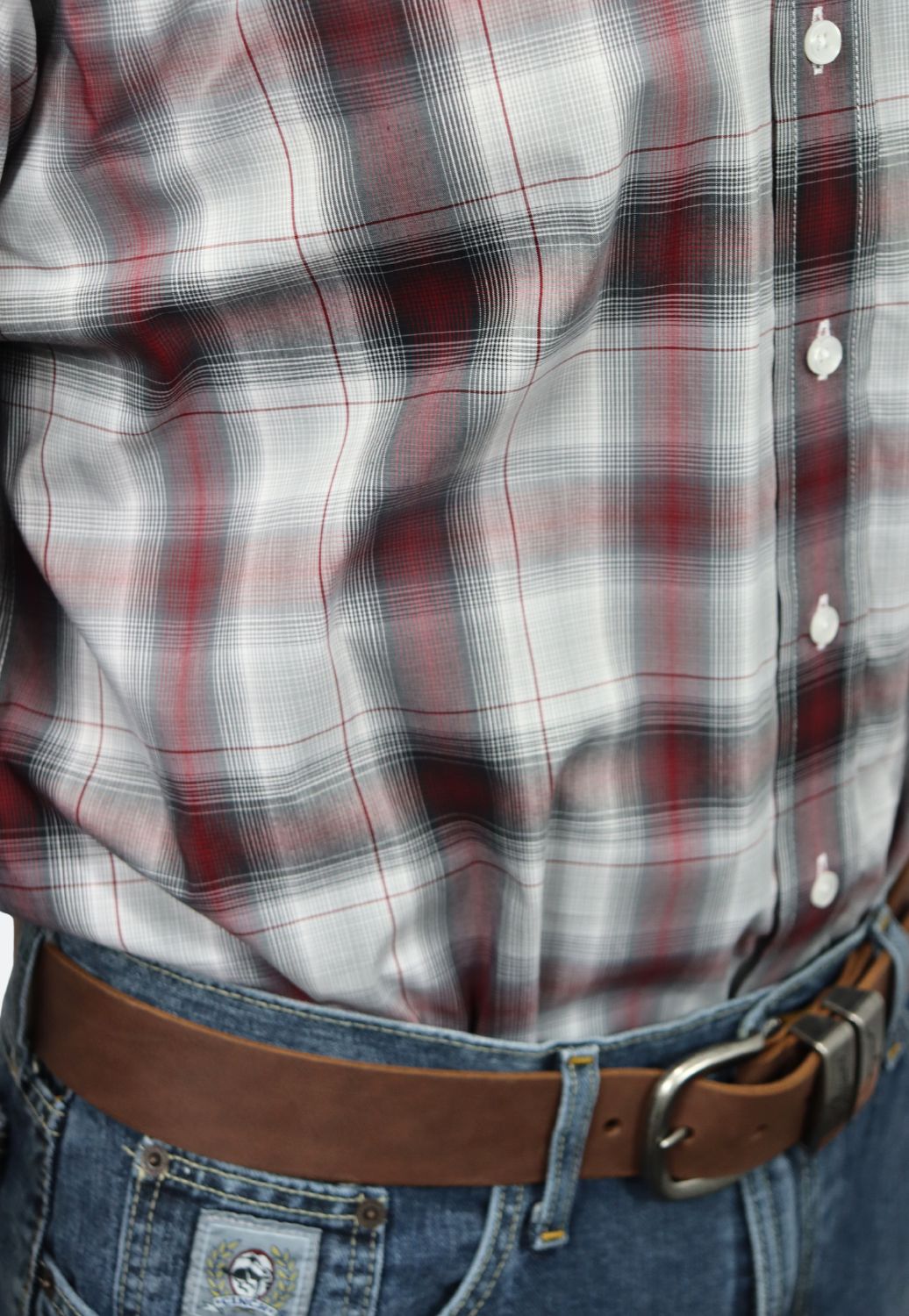 Rough Stock Mens Plaid Long Sleeve Shirt