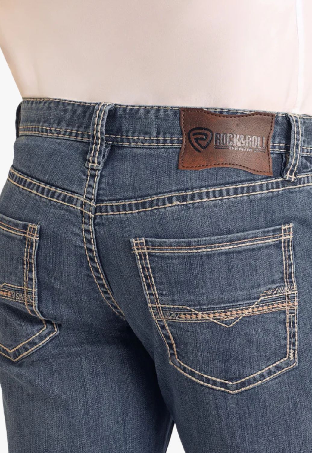 Rock and Roll Mens Straight Seam DB Stack Jean