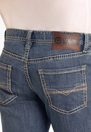 Rock and Roll Mens Straight Seam DB Stack Jean