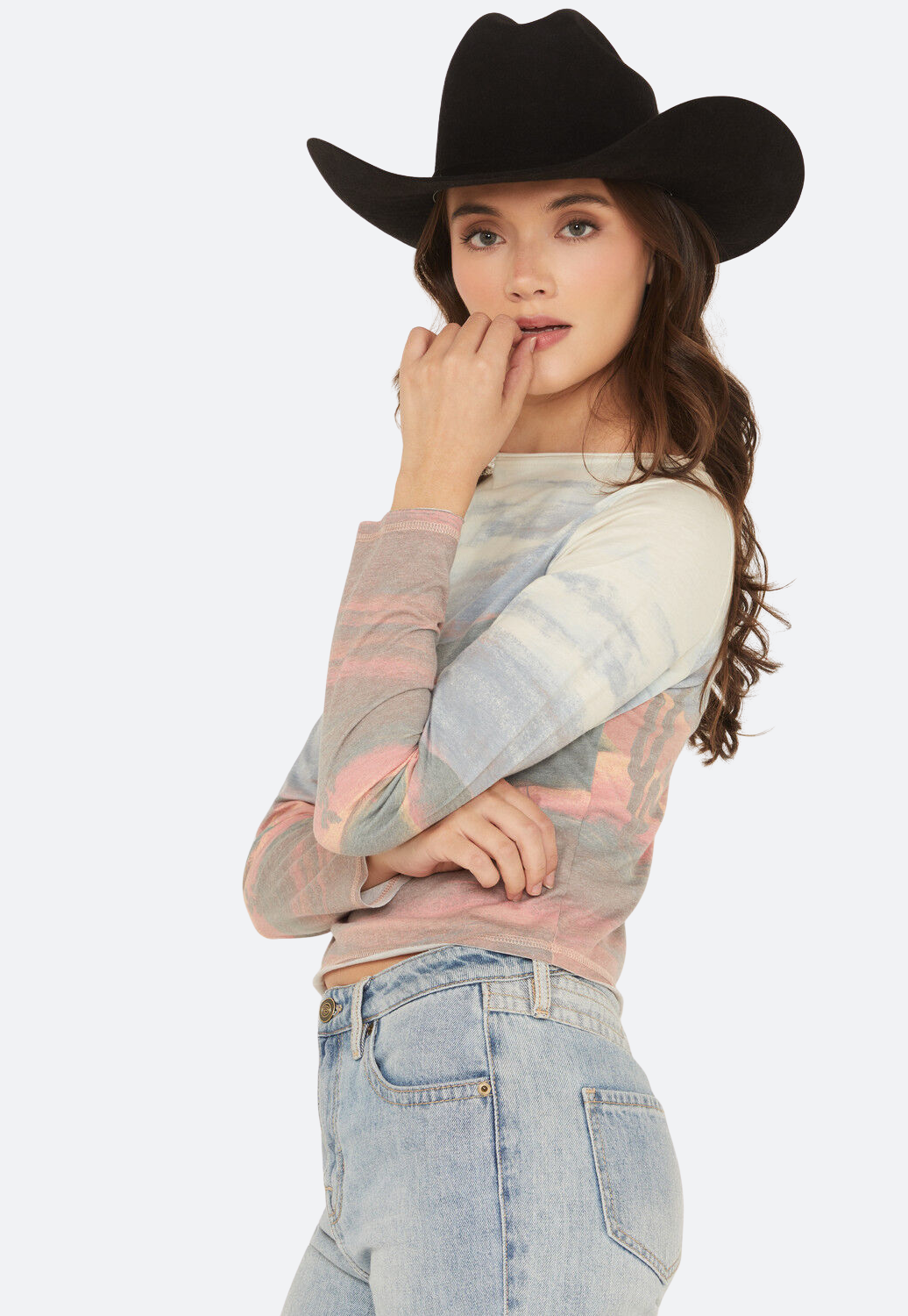 Rock and Roll Womens Sunset Scene Long Sleeve Shirt