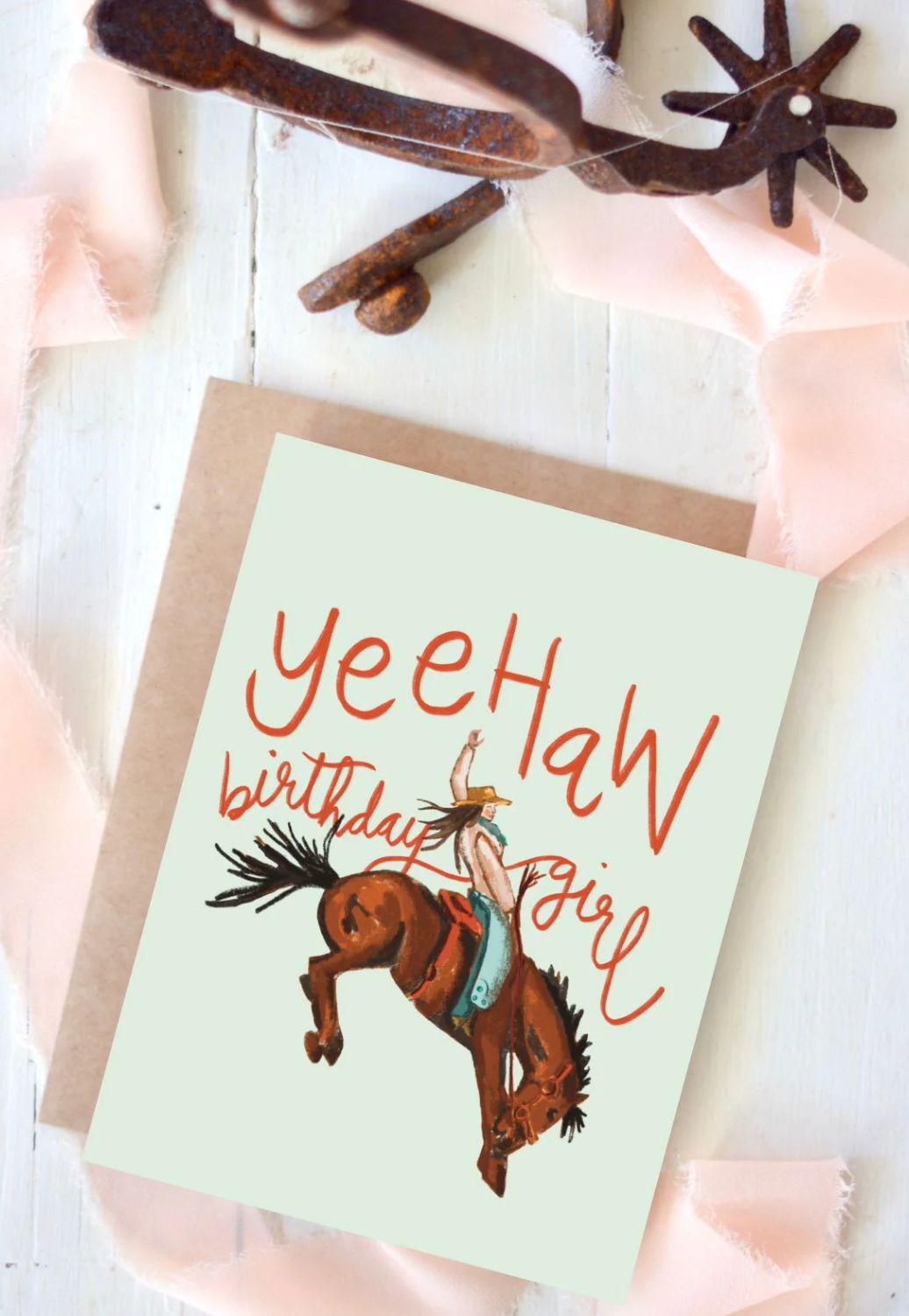 Tirzah Bucking Bronco Yeehaw Birthday Girl Western Birthday Card